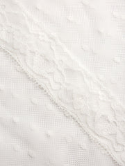 Mesh See-Through Solid Lace Short Sleeve Blouse