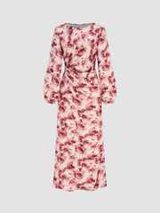 Floral Ruched Maxi Dress