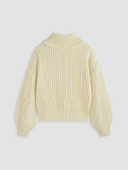 Polo Solid Knitted Long Sleeve Top