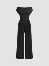 Boat Neck Twist Backless Wide Leg Jumpsuit