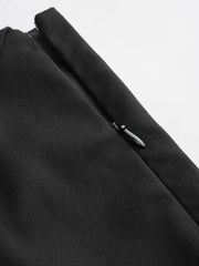 Woven Mid Rise Asymmetrical Hem Shorts
