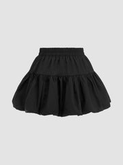 Voluminous Bowknot Bubble Hem Mini Skirt