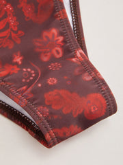 O-Ring Floral Bracelet Cheeky Bikini Swimsuit