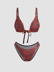O-Ring Floral Bracelet Cheeky Bikini Swimsuit