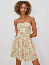 Floral Ruffle Hem Tube Mini Dress