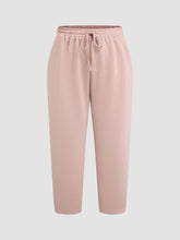 Elastic Waist Drawstring Pocket Tapered Sweatpants Curve & Plus
