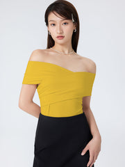 Solid Off-shoulder Bodysuit