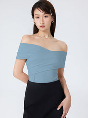 Solid Off-shoulder Bodysuit
