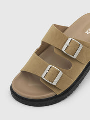 Double Band Buckle Slippers
