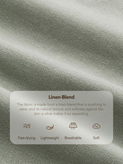 Cropped Linen Mid Rise Wide Leg Trousers