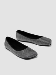 RHINESTONE SQUARE TOE MARY JANE FLATS