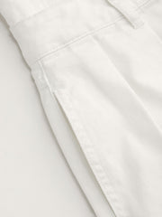 Double High Rise Solid Button Wide Leg Jeans