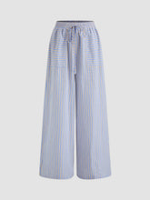 Seersucker & Striped Wide Leg Pant
