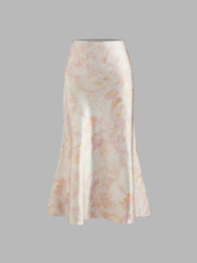 Mid Rise Floral Maxi Skirt
