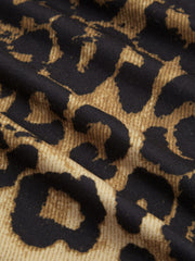 Boat Neck Leopard Ruched Tank Top