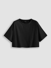 Round Neckline Oversized Crop Top Curve & Plus