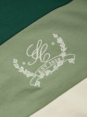 Cotton-blend Polo Striped Embroidery Sweatshirt