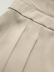 V-neck Solid Wrap Pleated Knotted Wide Leg Jumpsuit