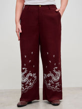 Mid Rise Floral Pocket Straight Leg Trousers Curve & Plus
