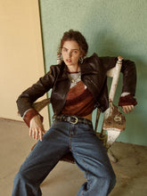 Faux Leather Collar Solid Pocket Belted Jacket