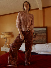 Mid Rise Wide Leg Leopard Jeans