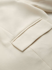 Collar Solid Button Pocket Blazer