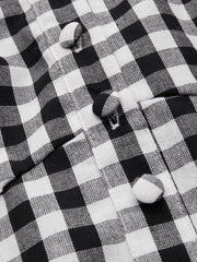 Cotton-blend Square Neck Gingham Maxi Dress