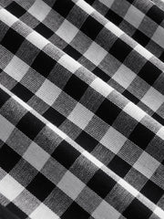 Cotton-blend Square Neck Gingham Maxi Dress