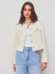 Tweed Round Neckline Jacket