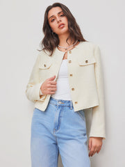 Tweed Round Neckline Jacket
