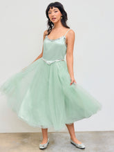 Sweetheart Sequin Corset Tulle Ruffle Midi Dress