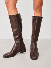 ELASTIC LOW HEEL KNEE HIGH BOOTS