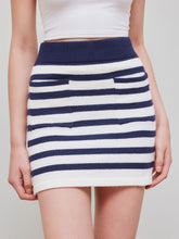 Knit Mid Rise Striped Pocket Mini Dress