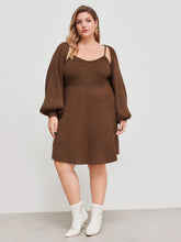 Knit Sweetheart Solid Ruffle Mini Dress & Shrug Curve & Plus