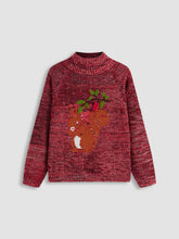 Knit High Neck Squirrel Graphic Sweater Curve & Plus