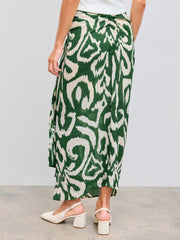 Mid Rise Abstract Knotted Split Maxi Skirt