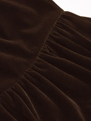 Velvet Rhinestone Ruffle Maxi Dress