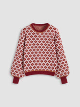 Knit Round Neck Floral Sweater