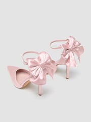BOWKNOT SATIN HEELS
