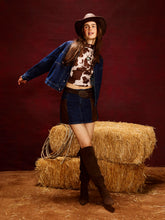 Denim Low Rise Patchy Micro Mini Skirt