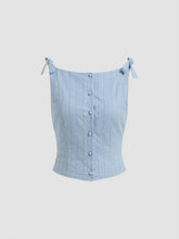 Cotton Boat Neck Embroidery Floral Bowknot Tank Top