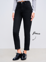 High Stretch Cider Denim Mid Rise Cropped Straight Leg Jeans