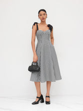 Sweetheart Gingham Bowknot Midi Dress