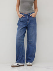 Cider Denim Low Rise Barrel-leg Jeans