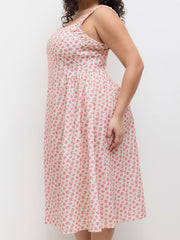 Square Neck Floral Ruffle Maxi Dress Curve & Plus