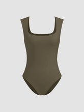 CIDERCONTOUR Double Layered Square Neck Solid Bodysuit