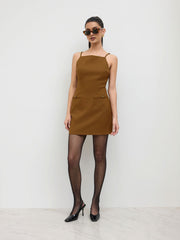 Solid Pocket Mini Dress