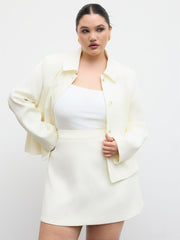 Mid Rise Button Detail Mini Skirt