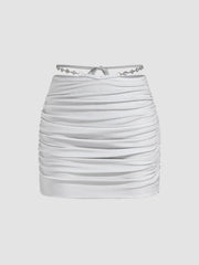 Chain Ruched Cover Up Skirt