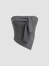 Asymmetrical Hem Draped Bandeau Top